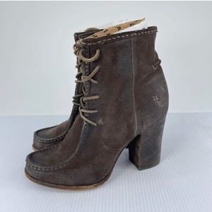 11-16 Frye Parker moc boots suede brown 3476656 lace up 8